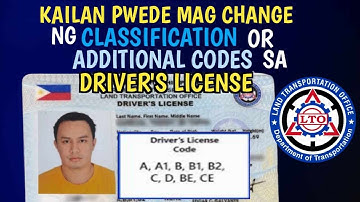 KAILAN PWDE MAG CHANGE NG CLASSIFICATION or MAG ADDITIONAL DRIVER