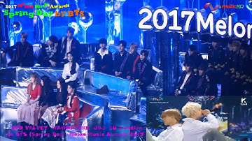 JBJ Red Velvet Wannaone IU reaction to BTS (Spring Day) MMA 2017 fancam #9