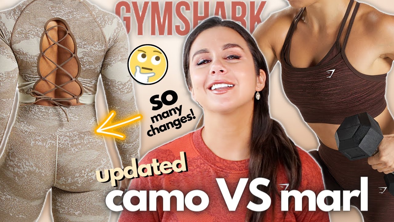 NO CAMO SCRUNCH? UPDATED GYMSHARK CAMO VS MARL  NEW GYMSHARK TRY ON  HAUL REVIEW #GYMSHARK 
