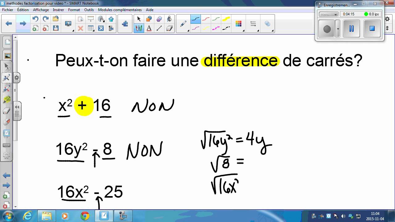 Différence de carrés