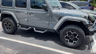 Jeep Wrangler Unlimited Rubicon 4xe TAC Sidewinder Running Boards from Extreme Terrain MODIFIED