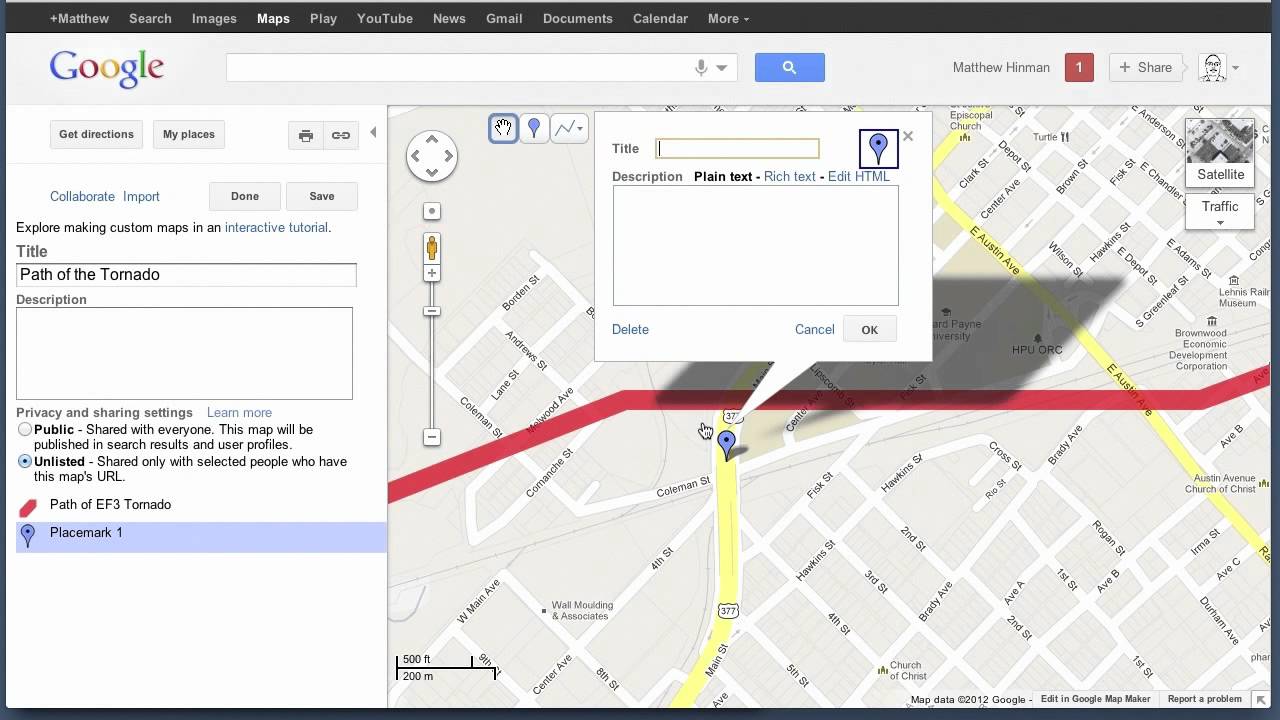 Can you make a custom map in Google?