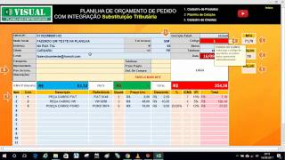 Planilha de Orçamento de Pedidos com Integração a Substituição Tributária - Atualização
