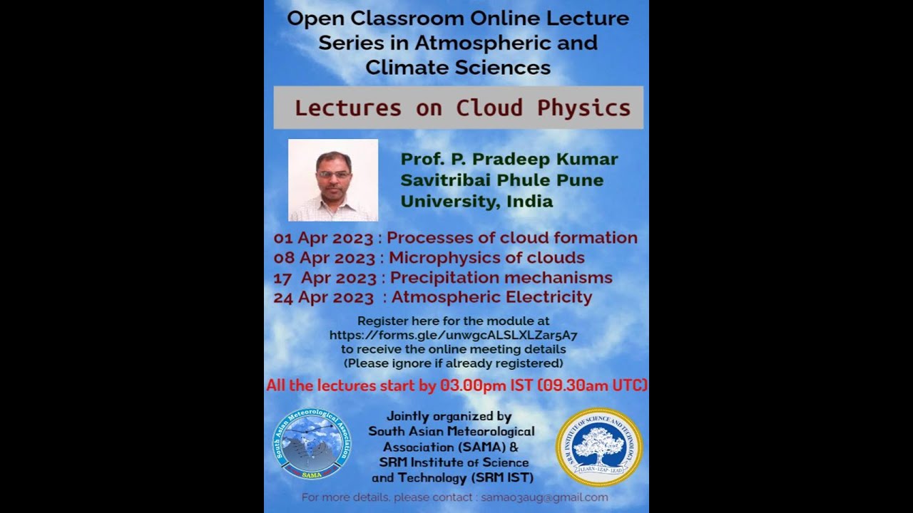 SAMA-SRM lecture series on Atmospheric Physics & Orientation towards Climate Sciences, L13,1Apr2023