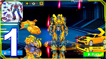 Jet Robot Car Robot Car Games - Gameplay Part 1 Bumblebee Multiple Transformation Android Gameplay