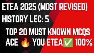 "20 MUST-KNOWN HISTORY MCQs for PST, SST, CT, DM Exams 2024 | Guaranteed Govt Job Success! "🔥🔥