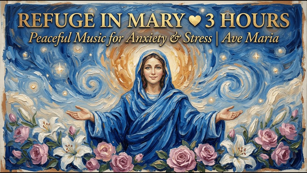 Refuge in Mary 💙 3 Hours Sleep Music | Peaceful Music for Anxiety & Stress | Ave Maria