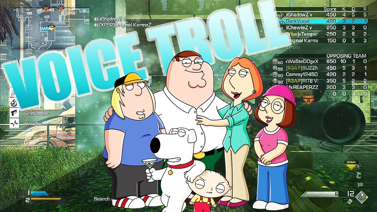 FAMILY GUY VOICE TROLLING ON COD GHOSTS! "Family Guy Voice Trolling"
