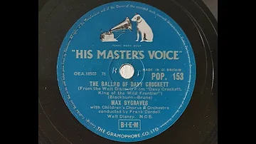 Max Bygraves 'The Ballad Of Davy Crockett' 1956 78 rpm