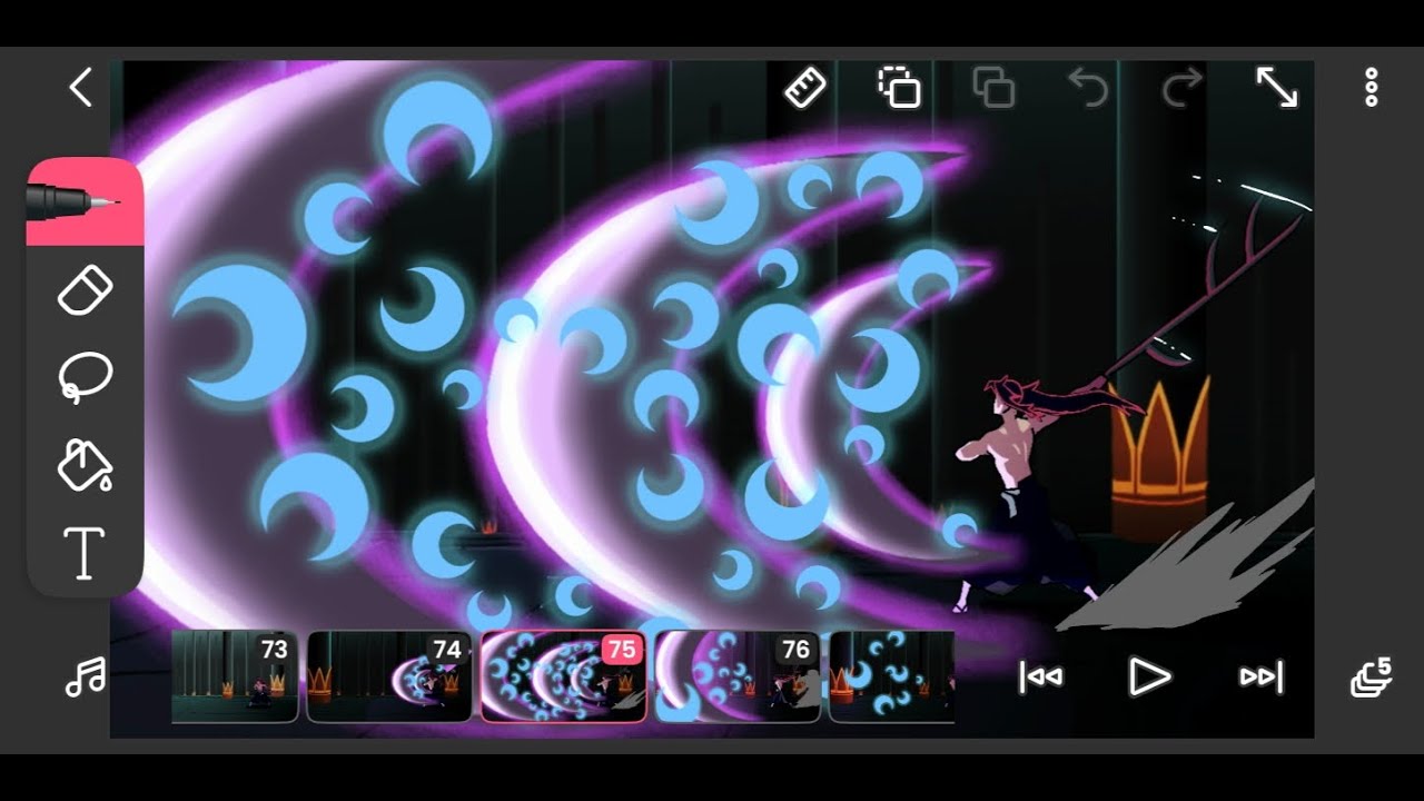 KOKUSHIBO (Upper moon 1) - Flipaclip Animation Process