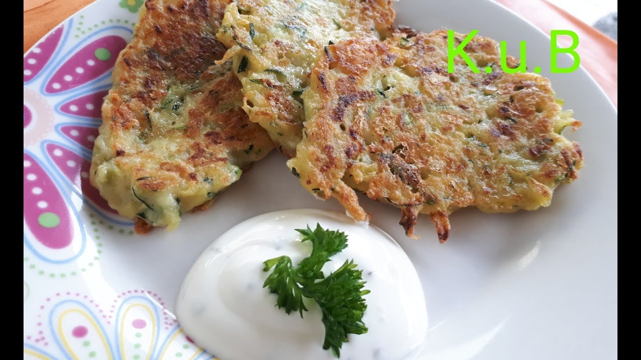 Zucchini Kartoffel Käse Puffer - YouTube