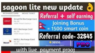 Sagoon Lite with new update - one of the best free recharge earning App in Nepal