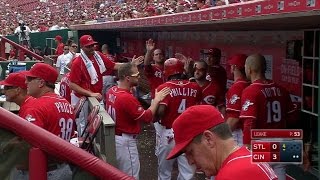 STL@CIN: Suarez flies out to right, scoring Phillips