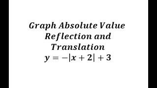 Graphing Absolute Value Functions: Reflection and Translation