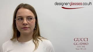 GUCCI GG 0290O GG0290O Glasses on a 360 turntable and model. - YouTube
