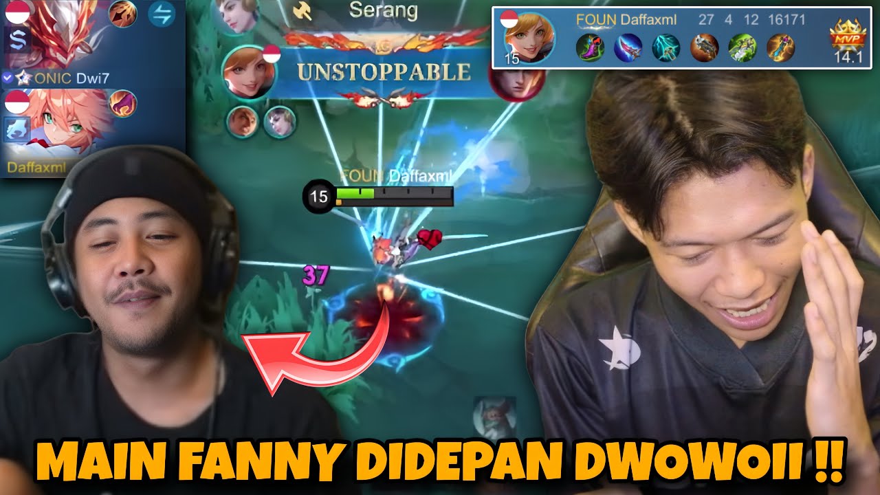 ORDER MABAR DWIWOII !! REAKSI DWIWOII MELIHAT FANNY DAFFAXML FREESTYLE !! - Mobile Legends