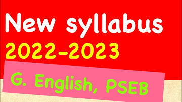 PSEB Syllabus of General English | 2022-2023