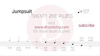 Video thumbnail of "Twenty One Pilots - Jumpsuit Drum Score"
