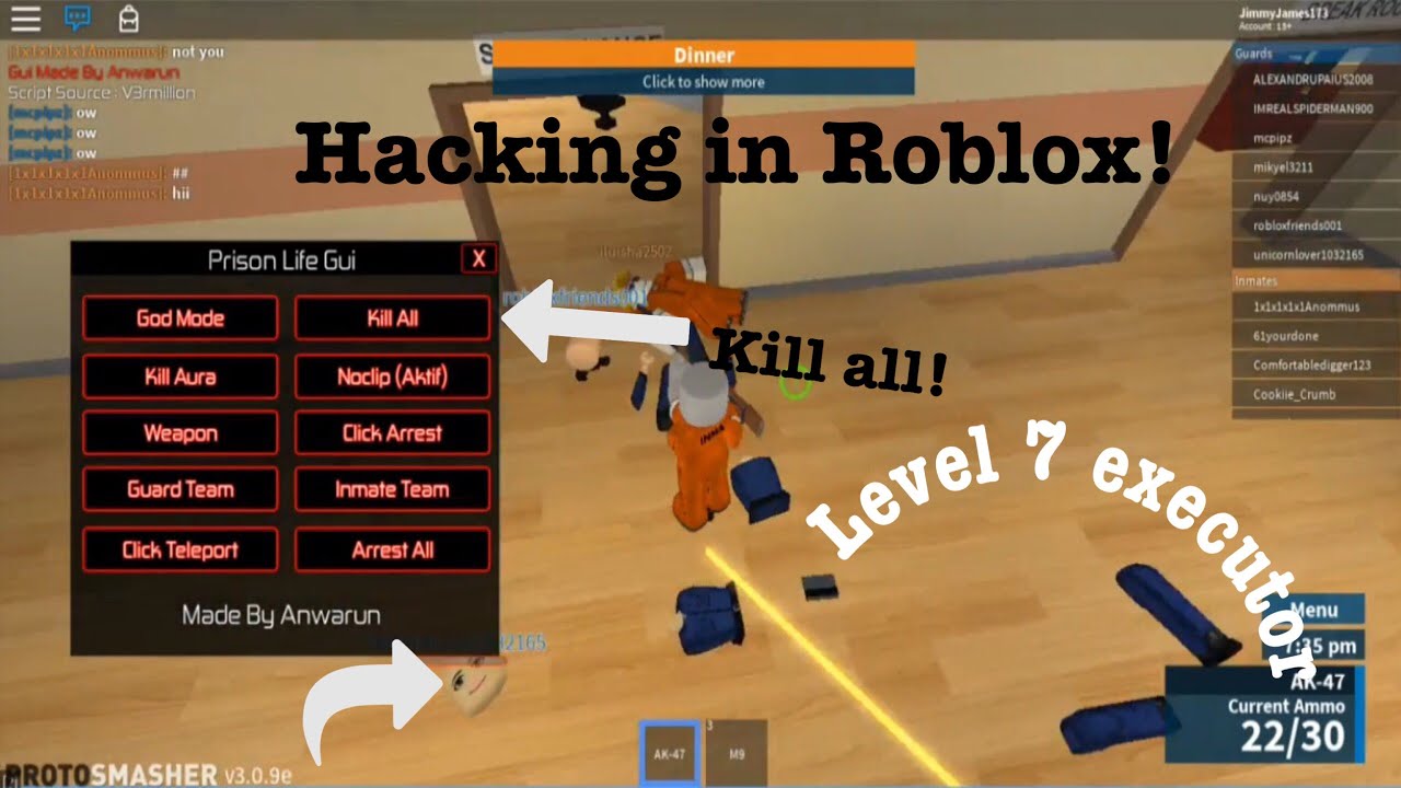 Hacking In Roblox Prison Life Protosmasher Hacks Youtube