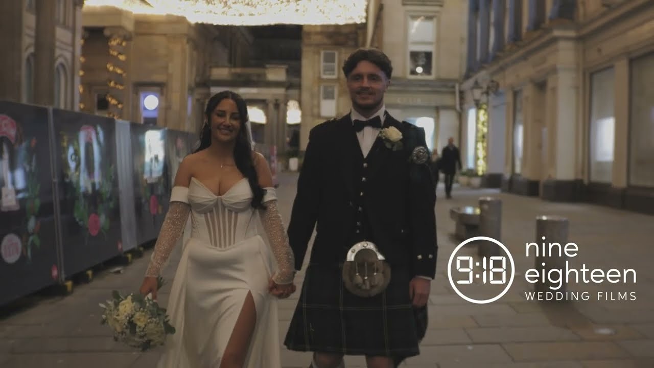 What a stunning wedding dress in this Glasgow City Centre wedding