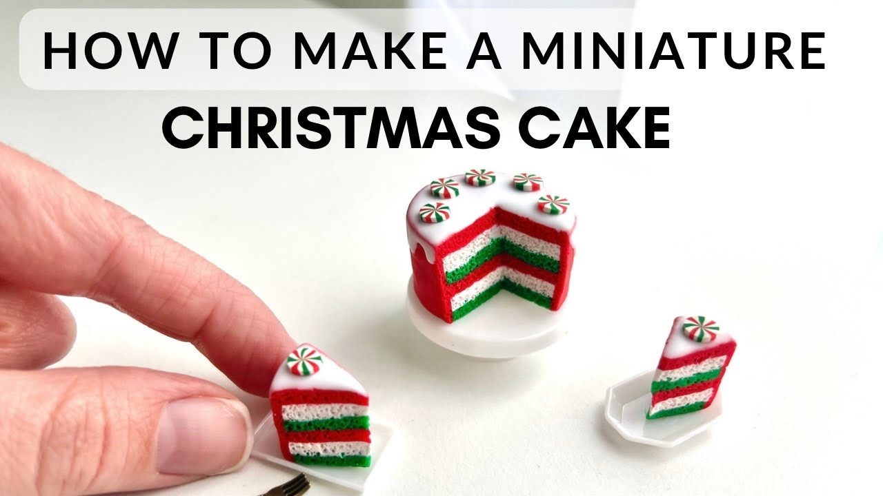 DIY Polymer Clay Christmas Cake Tutorial - EASY - YouTube