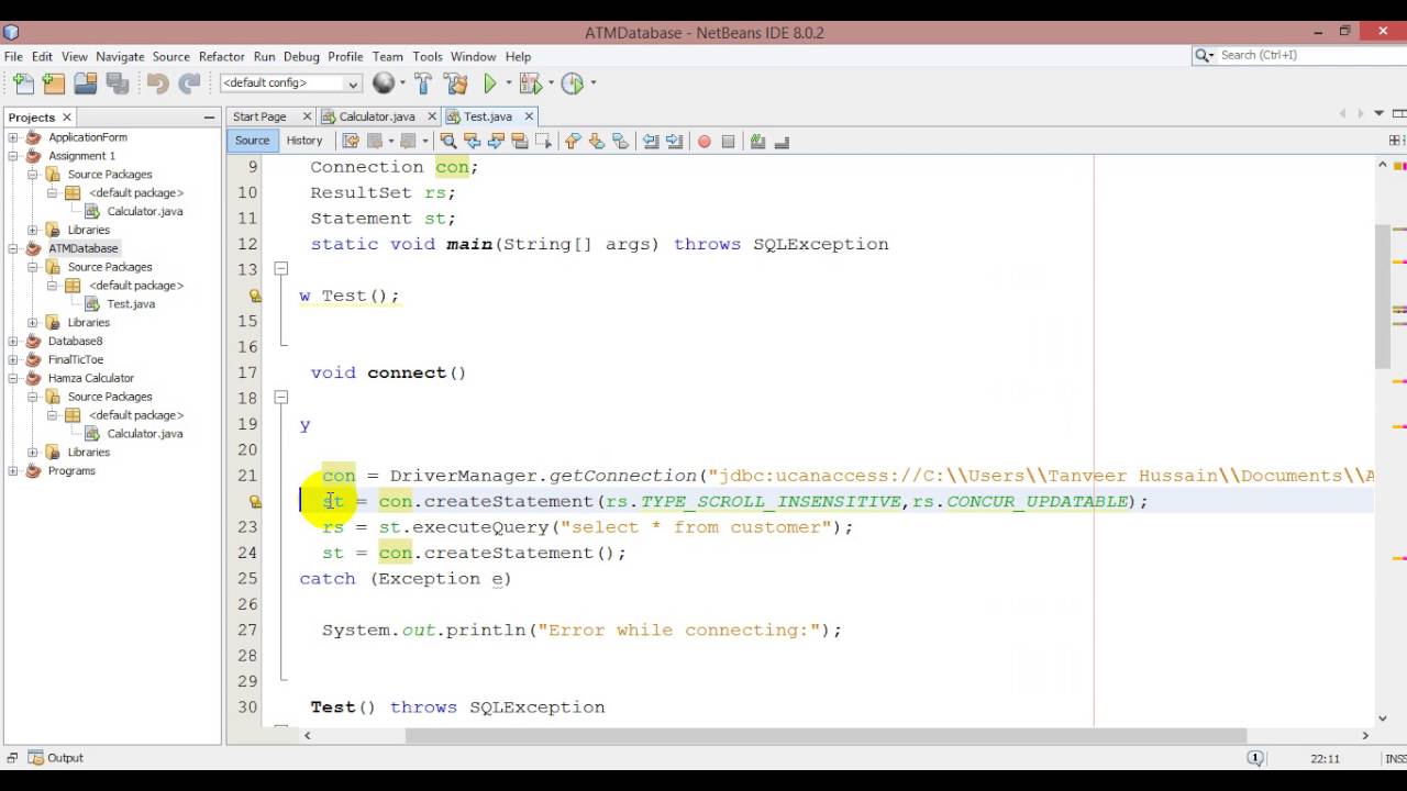 ATM database project 1 - making connection with MS Access - YouTube