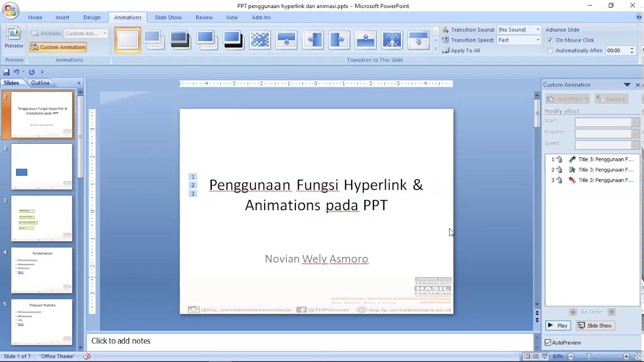 Membuat PPT  menarik  dengan Animasi  Hyperlink YouTube