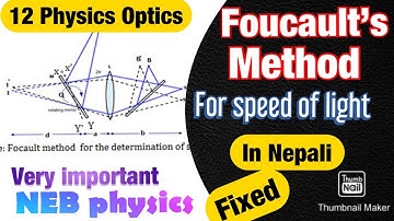 Foucault’s Method for Determining The Speed Of Light in Nepali 🇳🇵|| Class 12 Speed Of Light