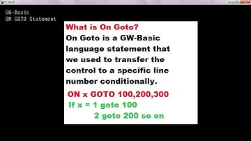 How to use on goto statement in GW-Basic | Lunar Computer College