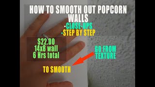 How to Smooth Textured or Popcorn walls - How to remove texture from walls - Close-up shots