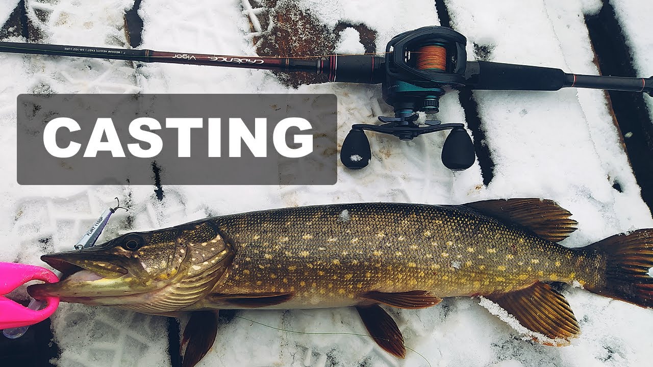 ЗИМНЯЯ ЩУКА НА КАСТИНГ. Рыбалка с мультипликатором перед ледоставом. Твитчинг минноу. Cadence Vigor.