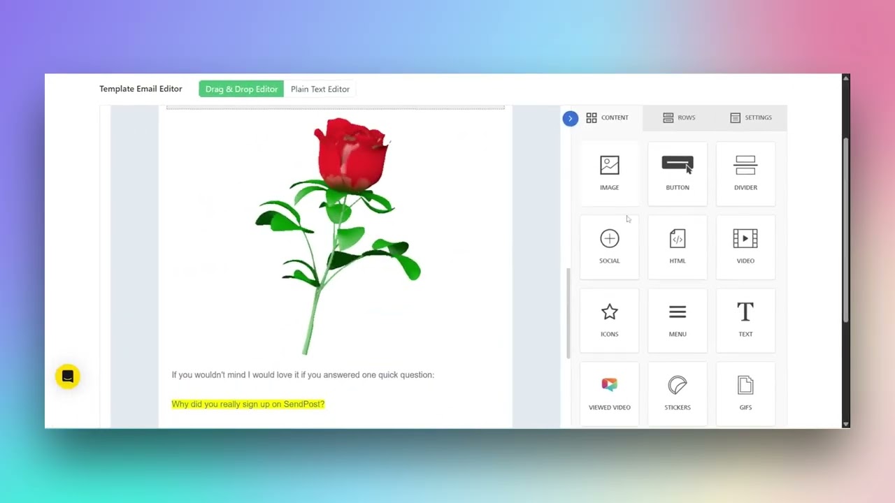 Creating and Editing an Email Template Using Drag & Drop Editor