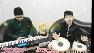 wavin' flag song in english Tabla play Vrishank Parashar keyboard play Aaryan Parashar