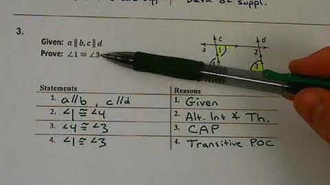 Geometric Proofs Involving Parallel Lines (Extra Practice Topic 8)