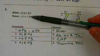Geometric Proofs Involving Parallel Lines (Extra Practice Topic 8)