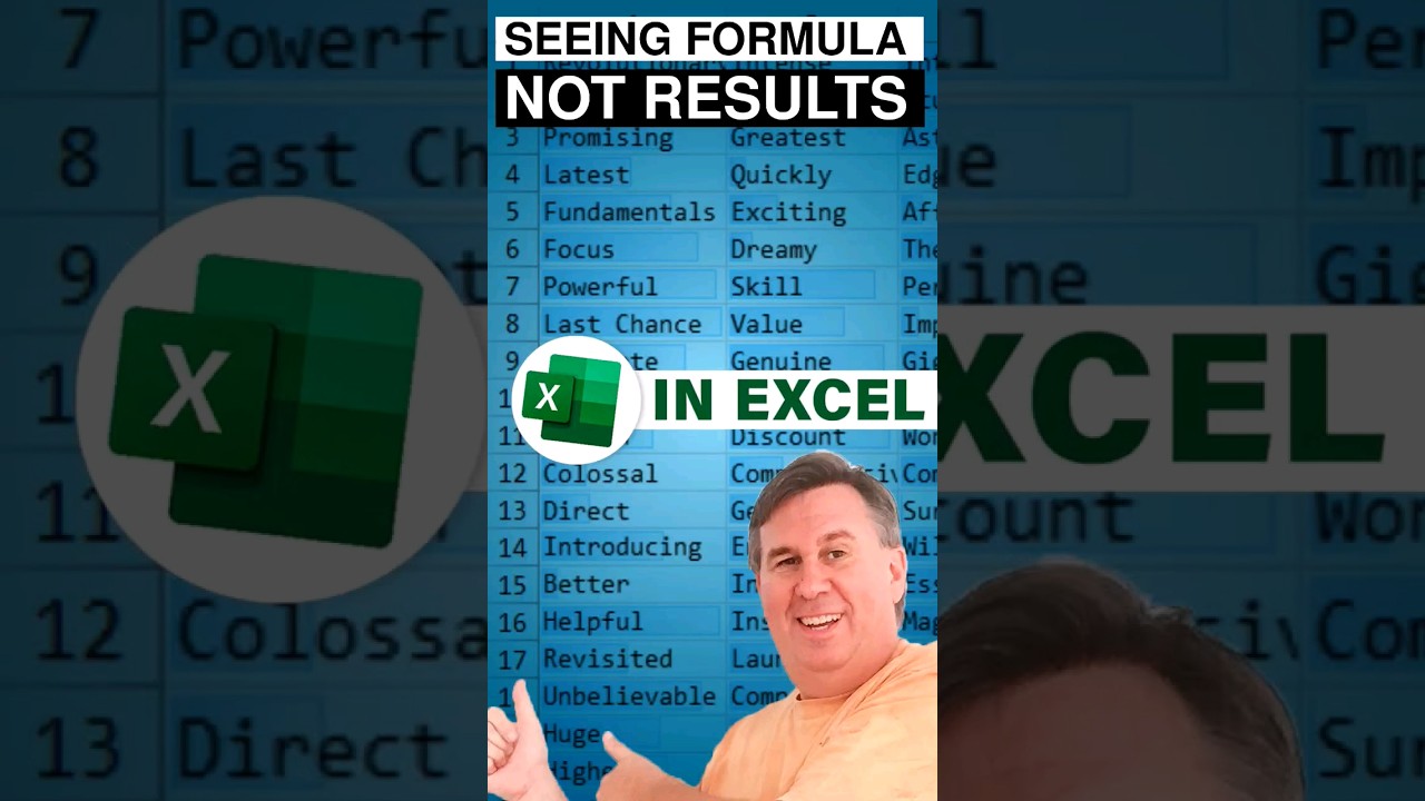 Excel - Why Excel Displays The Formula Instead of the Result #shorts #excelbug #excel