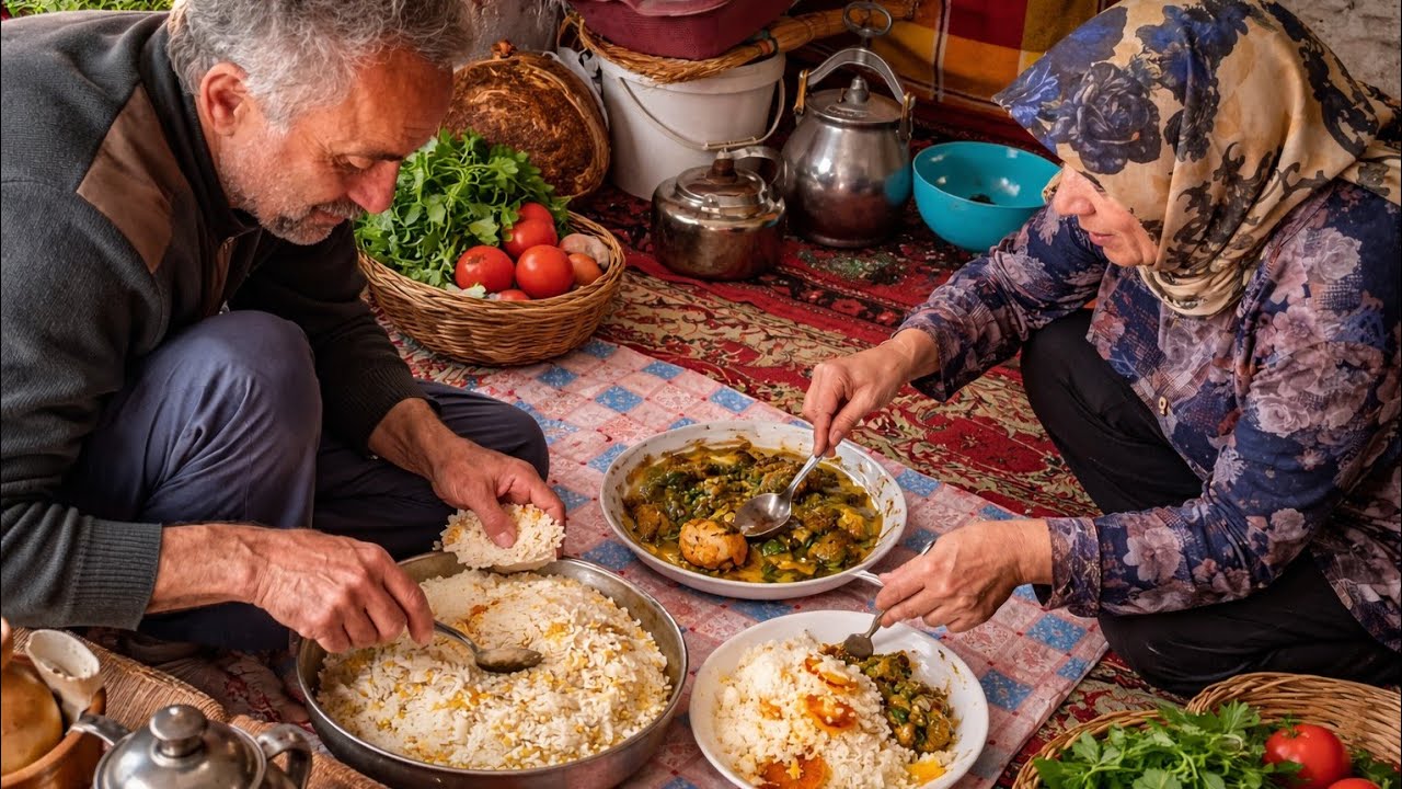 A Warm Day in the Heart of Winter | Rural Village Life & Traditional Plum Spinach Stew