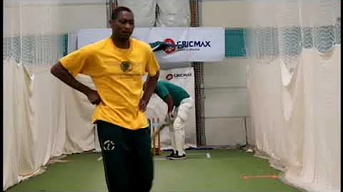 Belize National Cricketer Leon Hyde batting net se...