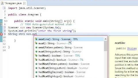 Anagram program in java