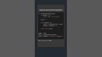 Python Program To Convert Decimal To Octal Code #zeroones #python