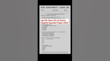 ap 9th class fa2 exams english model paper 2025