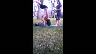 Acroyoga Cartwheel to Bat Star