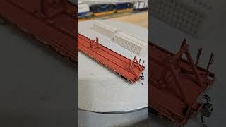 Rapido HO F30D Flat Car BN MOW w/ Concrete Ties – Realistic Railroad Load!
