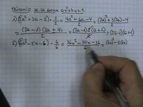 Factorizacion Trinomios De La Forma Ax2 Bx C 02 Youtube