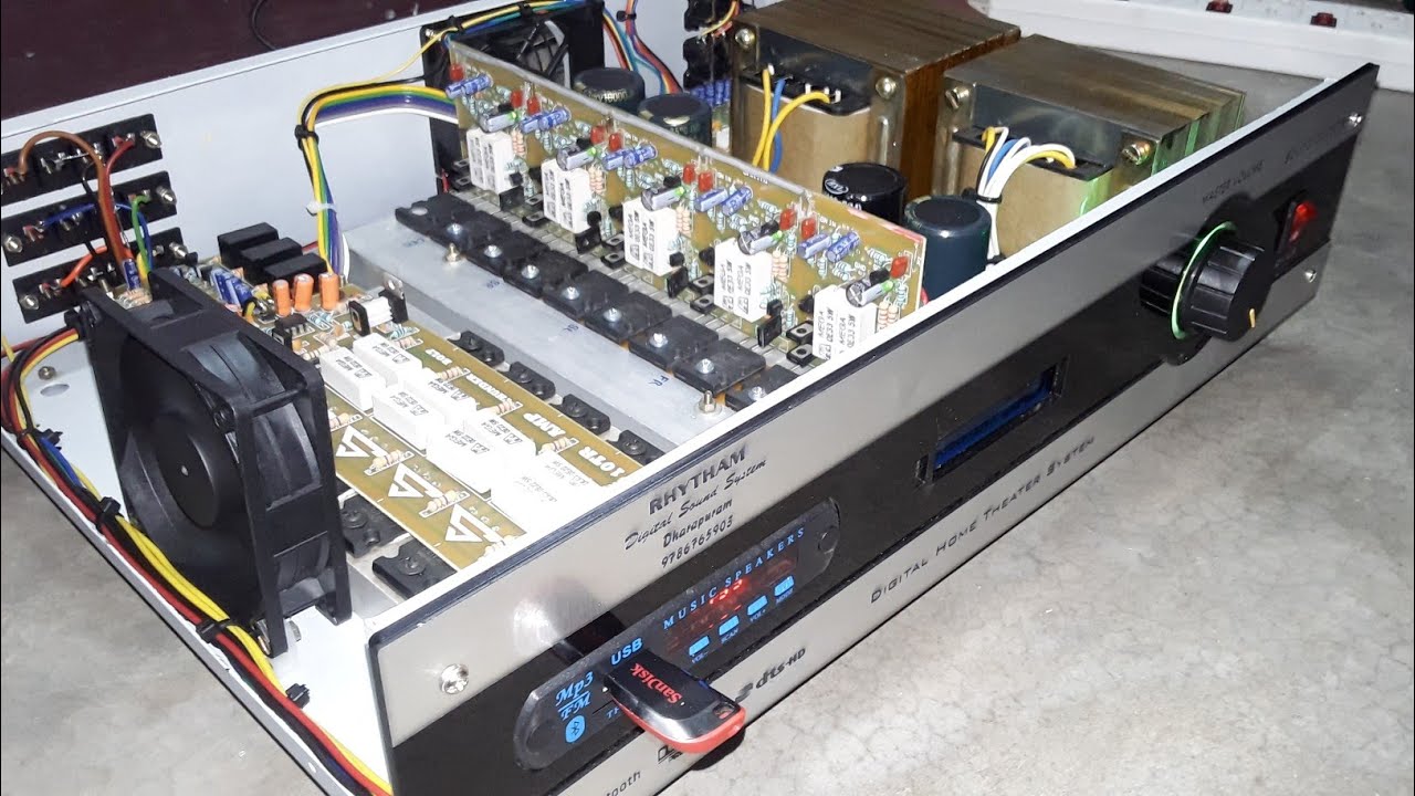 5.1 Power amplifier remote with LCD 500W subwoofer YouTube