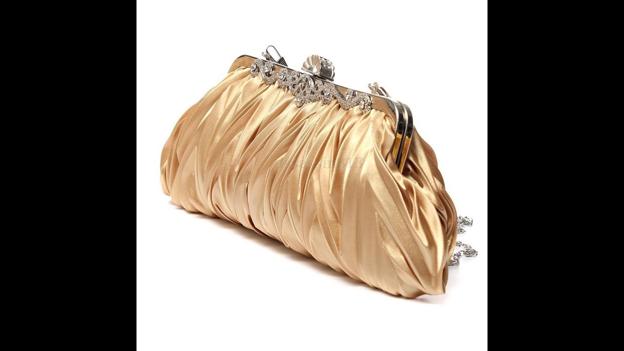 Fashion Lady Party Wedding Handbag Purse Girl Soft Evening Bag Bridal Women Satin Crystal Clutch main image 1