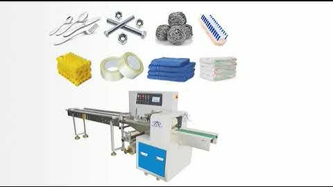 ATM 250X Automatic Pouch Packing Machine Napkin Fork Spoon Cutlery Flow Packing Machine