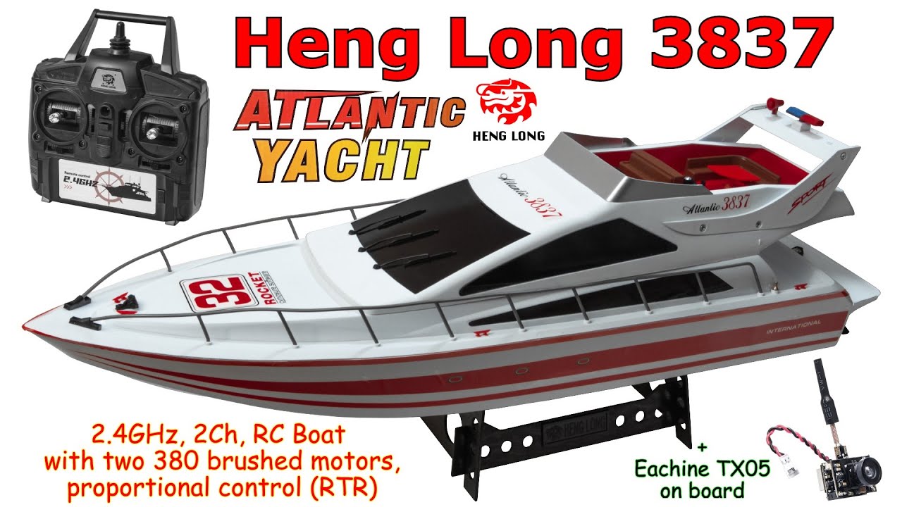 Heng Long 3837 24GHz 2Ch RC Boat two 380 brushed motors proportional control RTR  TX05