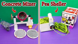2 Mini Projects Pea Sheller &amp; Concrete Mixer | Making Electric Pea Sheller | Electric Concrete Mixer