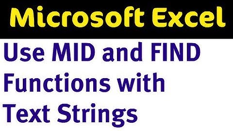 Mid and Find Functions in Excel